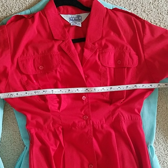 Vintage red button down dress. - Picture 4 of 8